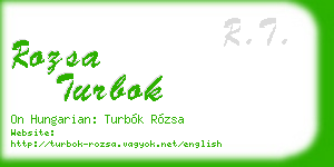 rozsa turbok business card