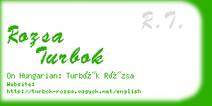 rozsa turbok business card